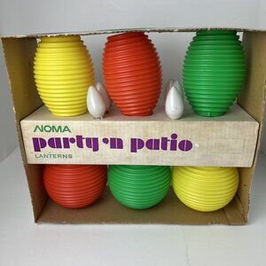 VTG Noma PARTY 'N PATIO LITES Blow Mold Lantern TIKI Lights String RV Camper 6